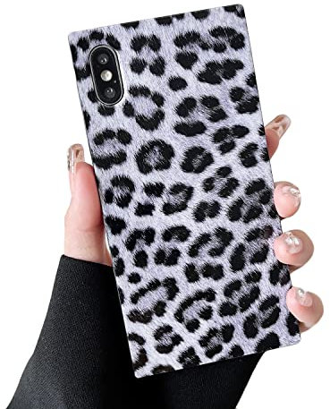 Cocomii - Rectangle Case Compatible with iPhone XR - Animal Print, Fashionable Pattern, Glossy, Women Girls Men, Protective Phone Case for iPhone XR 6.1 inch, Snow Leopard