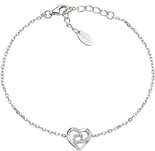 Amen Armband Herz aus Silber mit Zirkonia, Zirkonium Silber