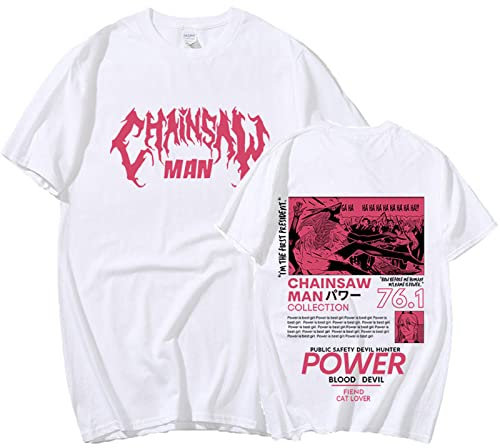 flowereyes Chainsaw Man Anime-Inspired Casual T-Shirt, Unisex Adult, Short Sleeve, Crew Neck, Pullover, 3D Printing, Cotton Blend, Summer, Size: S-3XL, Color: #02