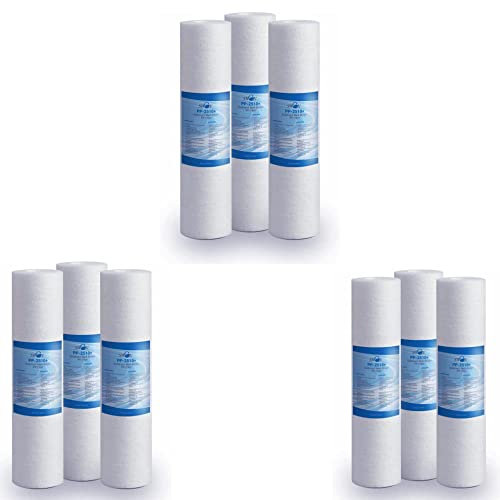 Swan Filtro Sedimenti 10 Pollici 25 Micron Ultrafiltrazione. Elimina Sabbia, Fango, Particelle di ruggine e impurità sospese. 9 Pezzi