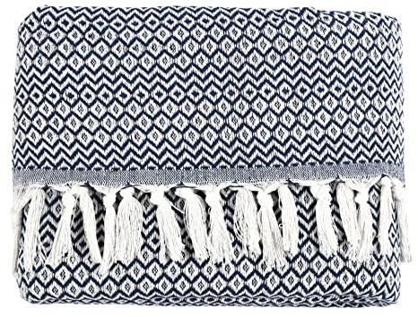 Tuiste Doppelte Tagesdecke Petrol Blau, Baumwolle, Couchüberwurf, Sofadecke, kuschelige TV-Decke, Couchdecke, Sesseldecke, Wendedecke, Bettüberwurf, Couch Überzug, Sommerdecke, 200x230 cm