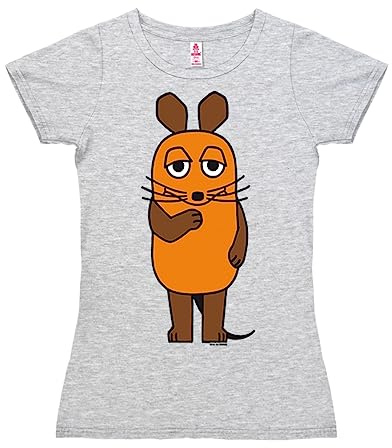 Logoshirt® Die Sendung mit der Maus T-Shirt Damen | Offiziell lizenziertes Maus-Motiv, weiche Baumwolle, lustiges Cartoon T-Shirt, ideal für Sendung mit der Maus-Fans