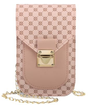 Jiusely Women Crossbody Bags, PU Leather Phone Purse Bags, Retro Plaid Wallet Bag, Chain Messenger Bags Gifts for Teens Girls