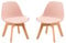 LuxNook 2er Set Kinderstühle mit Holzbeinen, Stabile Kinderstühle mit Rückenlehne für Kinderzimmer, 1-6 Jahre Kinder, PP+PU (Rosa)
