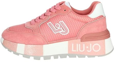 Liu Jo Sneakers Liu Jo Modello Amazing 25, in Pelle di camoscio, da Donna con Fondo Bicolor logato, Colore Rosso.