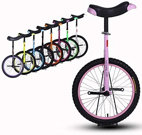 Einrad für Erwachsene und Kinder, 16, 18, 20, 24 Zoll, höhenverstellbar, Balance-Fahrrad-Übungstrainer, Verwendung für Kinder und Erwachsene, Übungsspaß, Fahrrad-Zyklus, Fitness (Farbe: Pink, Grö