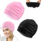 CAREDGO 2 Cuffie da Nuoto per Capelli Lunghi Cappello da Nuoto in Fibra di Poliestere Elastica Cuffie da Piscina Donna per Adulti per Piscina Spa (Rosa e Nero)