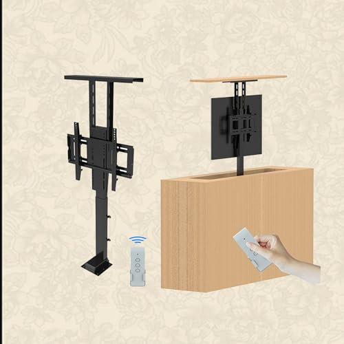 MOERGO For 42-70 Inch Electric TV Lift Stand, Telescopic Electric TV Lift with Auto Lifting TV Mount, Can Be Hidden In A Cabinet Motorized Tv Mount, Up To 60kg