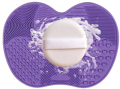 Tapis de nettoyage pour brosses cosmétiques, tampon de nettoyage pour brosses cosmétiques, Tapis de nettoyage en silicone pour pinceaux de maquillage, Tapis de nettoyage à ventouse pour outils de beau