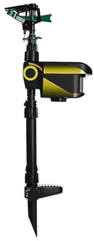 Huudngeje Sprinkler Automatic Rotating Large Area Solar Motion Activated Animal Repellent Sprinkler Garden Animal Deterrent Easy Install Easy to Use