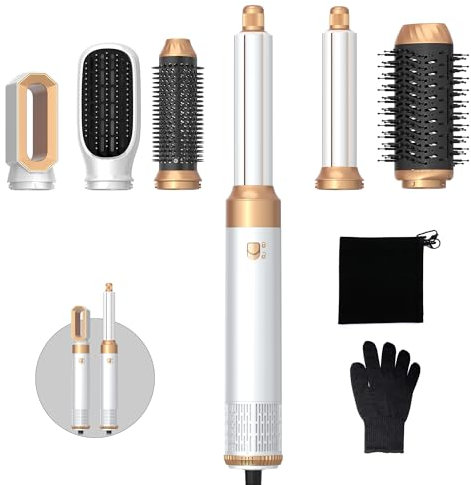 1000W Hair Styler 6 in 1 Air Styler Magic Styler Set MogaWave 200 Millions Negative Ionic Hair Styler, High-Speed Hair Dryer Brush, Hair Dryer Curler, Air stylers for Women Volume, Curl, Smooth, Dry
