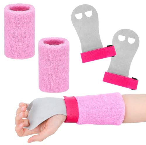 JIEYAO 2 Sets Gymnastik-Handgriffe, Armbänder-Set, Gymnastikzubehör für Kinder, Gymnastikstange, Handflächenschutz und Handgelenkstütze, Sportausrüstung für Jungen und Mädchen, Training und Übung