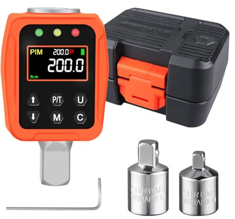 ATsafepro 1/2 Digital Torque Adapter, 7.4-147.5 Ft-lb/10-200 Nm,1/2” Drive Digital Torque Wrench Converter,3/8'' & 1/4'' Adapter