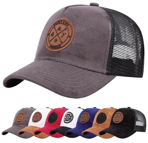 Enwokran Baseballkappe Herren Einstellbare Masche Rückseite Baseball Hut, Sommerhut Sonnenhut Sportlicher Draußen Kappen Hüte Gestickte Verstellbar Sonnenschutz Basecap (Grau)