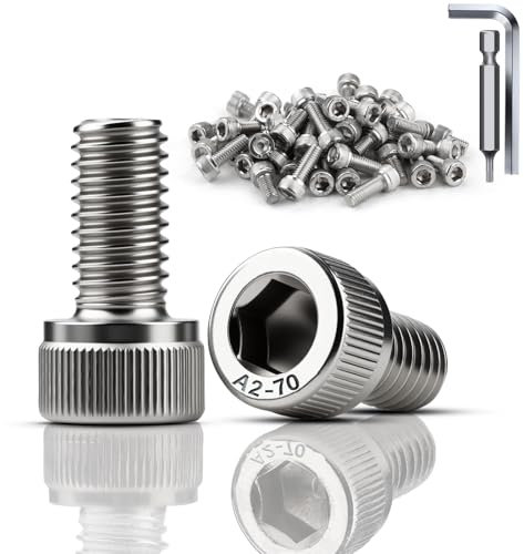 TXXATX 12 Pezzi Viti a Testa Cilindrica M8x20 mm Bulloni DIN 912 Acciaio Inox A2 V2A Bullone M8 Viti a Brugola Filettatura Totale per Manutenzione di Macchinari per Mobili
