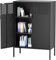 Armario Metalico,Aparador de Metal Estantes con Puertas,Marco de Acero,Armario de Almacenamiento para Oficina en Cocina,Salón,Comedor,Entrada,40 x 80 x 120AL cm,Negro