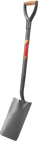 Amtech - All Steel Trenching Spade, Rigid Blade for Accurate Cuts, Balanced Weight for Control, Hammertone Grey Finish (28 in)
