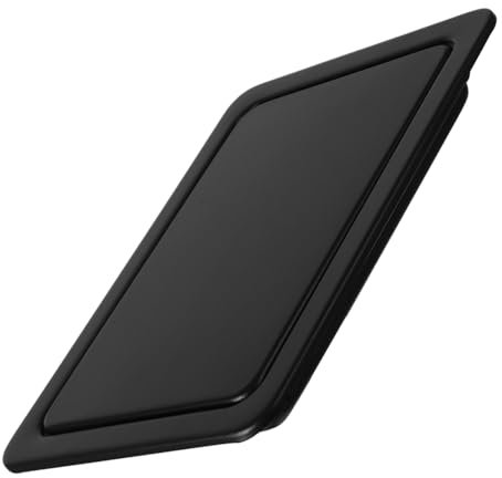 Luxshiny Tapa Del Cubo De Basura Empotrada De Acero Inoxidable 430 Negra, Abatible y Resistente, Para Cocina y Baño, Accesorio Práctico De Encimera, Diseño Cuadrado D-227