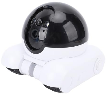 Zunate Cámara de Mascotas Móviles con Ruedas, Cámara de Seguridad Interior de Doble Lente de 2MP 1080p, Batería de 5200 MAh, Control Remoto de Aplicaciones, Conversación de 2 Vías