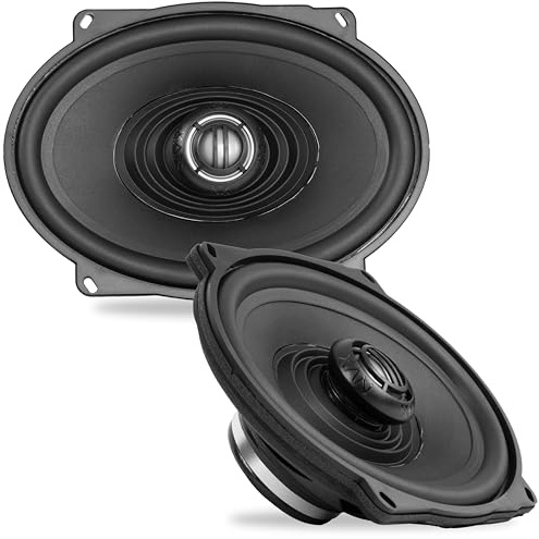 NVX® XFHD57L Premium 5x7” Motorcycle Speakers, 600W Peak (300W RMS), 2-Ohm OEM Saddlebag Lid Coaxials with 1 Titanium Tweeters, Waterproof, for Harley-Davidson 1998 up (Pair)