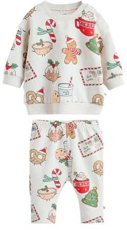 NEXT Baby Baby Jogginghose und Sweatshirt im Weihnachtsset Grey Santa Treats numeric_56