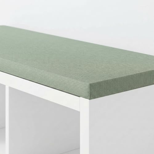 Clutter Cover Sitzkissen Cord für Kallax Regal, Sitzauflage für 2er, 3er & 4er Kallax, Sitzbank Auflage mit waschbarem Bezug aus Cord-Stoff, Bankauflage (Grün, 111 x 39cm)