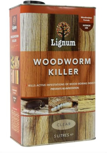 Lignum Woodworm Killer, 5 Liters, Clear, 18x11x30 cm