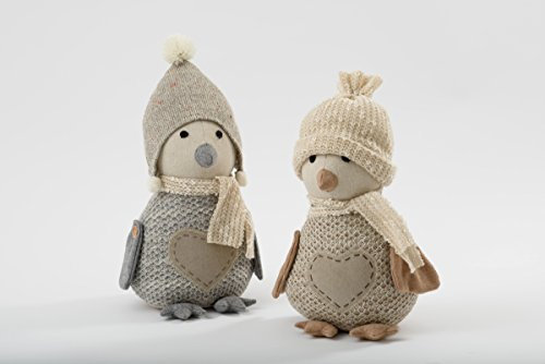 Annibells at Home Knitted Fabric Winter Cream or Brown Penguin Door Stop (Cream)