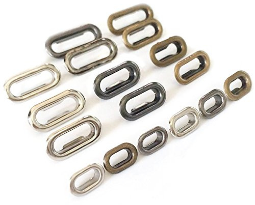 Fujiyuan Messingösen mit Unterlegscheiben, oval, 4 mm x 8 mm, 20 Stück