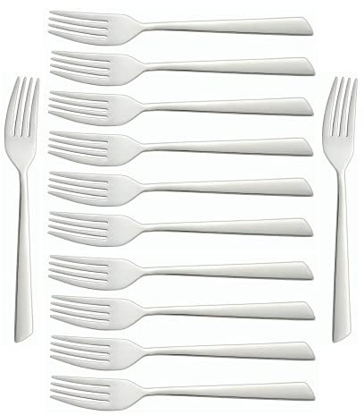Arcos Serie Toscana Caja de 12 uds Tenedor de Mesa, Monoblock de una pieza en Acero Inoxidable 18/10 y 200 mm, Color Plata (12 uds)