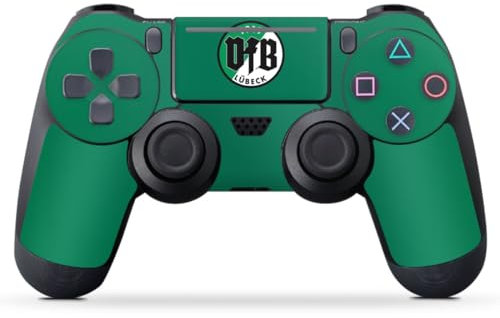 DeinDesign Skin kompatibel mit Sony Playstation 4 Pro Controller Folie Sticker VfB Lübeck Offizielles Lizenzprodukt Fußball