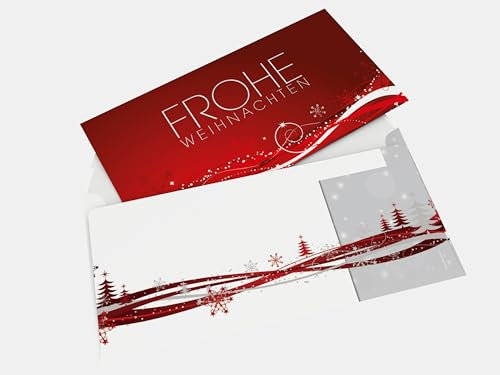 dirxbuschinger Weihnachtskarten | Fest der Liebe | 10 weihnachtliche Karten DIN LANG | inkl. passenden, bedruckbaren Einlegern | Grußkarte