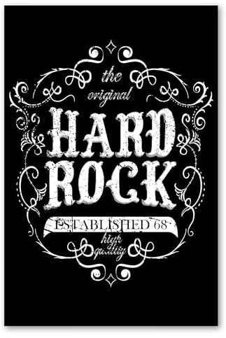 Postereck - 1984 - Hard Rock Plakat, Retro Schwarz Weiss Vintage - Spruch Schrift Wandposter Fotoposter Bilder Wandbild Wandbilder - Poster - DIN A4-21,0 cm x 29,7 cm