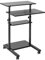 VIVO Mobile Height Adjustable Table Stand Up Desk with Storage, Computer Workstation Rolling Presentation Cart, Black, CART-V02DB
