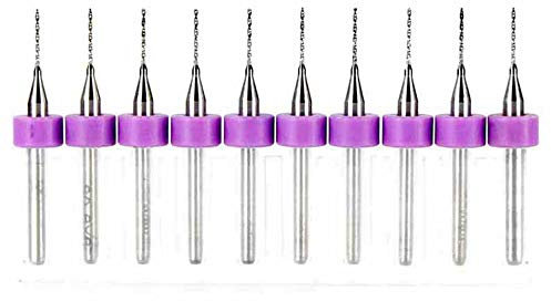 10 brocas de 0,5 mm de acero de tungsteno de carburo de fresado de brocas de 3,175 mm de vástago
