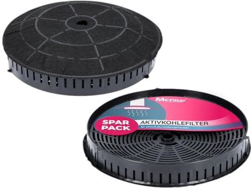 McFilter | 2x filtro de carbón activo Ø 172mm para campana extractora apto para filtro de carbón activo Elica CFC0038668 Type57, Nyttig 440, AEG 055171138 4055217501 Bauknecht Whirlpool 48400008824