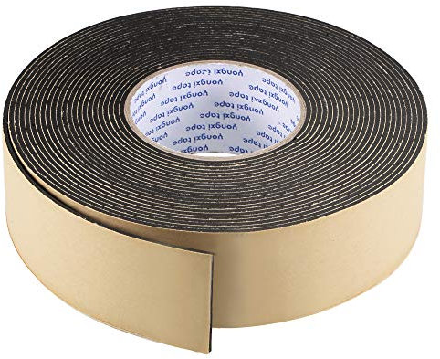 sourcing map Sealing Foam Tape 50mm Wide 2mm Thick 10m/32.8ft Long, EVA Self Adhesive Weather Strip for Window Door Insulation