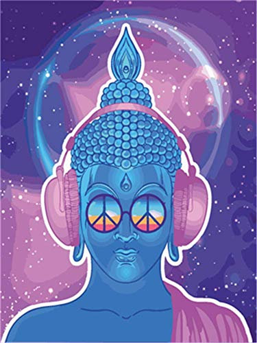YEESAM ART Stationery Buddha-Statue, Malen nach Zahlen, 40,6 x 50,8 cm, DIY-Malsets für Heimdekoration (Buddha, ohne Rahmen)