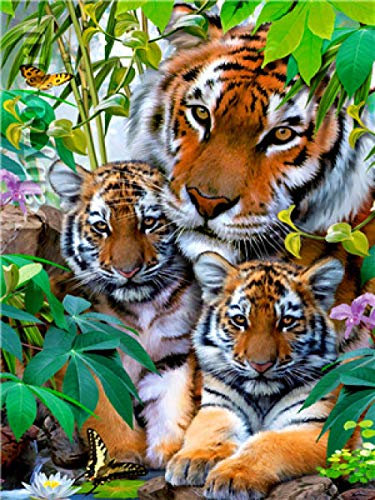 Numero D Art Monde Du Tigre Peinture Numero Adulte Débutant Numero D'Art Enfants Kits De Peinture Au Numéro Home Decor Numero D'art Adulte Peinture Acrylique Sans Cadre 40X50 Cm