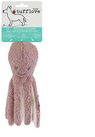 Rosewood Tufflove Octopus Hundespielzeug, mittelgroß, robust, für mittelgroße bis große Hunde, Rosa