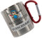 Crealuxe Edelstahltasse mit Karabiner - Die Besten Hausmeister heißen Wunschname - 330ml, Tasse personalisiert, Kaffeetasse, Bürotasse, Metalltasse mit Name