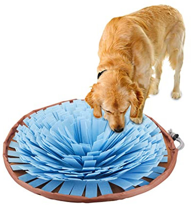 Andiker Rutschfreie Haustier Schnüffelmatte mit Seil zum Aufhängen, Schnüffelmatte für Hunde, Haustier Schnüffelmatte für Kaninchen, Hamster und Hunde zur Verbesserung der Verdauung (Blau)