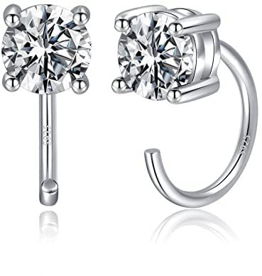 CHIC & ARTSY Creolen Ohrringe 925 Sterling Silber Halb Ohrringe Creolen Ohrringe Klein Kreolen Ball Huggie Hoops Halb Knorpel Ohrringe Hängend für Damen Mädchen