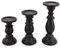 SAMHITA Set mit 3 Kerzenhaltern aus Mangoholz, in schwarzer Oberfläche, für Tischdekoration, Kerze für Jede Raumdekoration