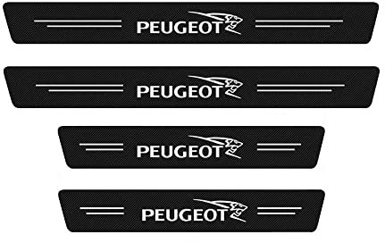 Leenax Enterprises 4 Stück Carbon EinstiegsleistenSchutz Aufkleber,für Peugeots 206 307 Kratzfest rutschfeste Anti-Kratz Styling SzubehöR