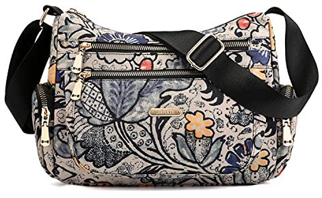 Jywmsc Damen Elephant Hobo Umhängetasche Multi Pocket Lässige Umhängetasche Leichte Crossbody-Handtaschen Seitentasche