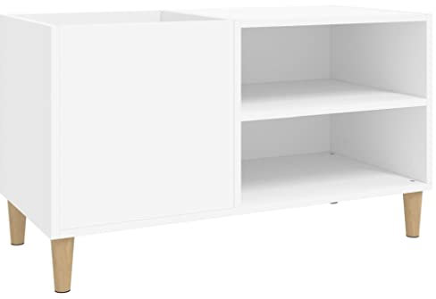 VidaXL Mobile Porta Dischi Bianco in Legno Multistrato - 84,5x38x48 cm - Mobiletto per Giradischi e Vinili