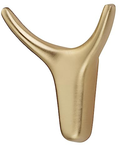 SOTECH Garderobenhaken TORO Höhe: 66 x Breite: 60 mm Gold gebürstet | Kleiderhaken modern aus Zinkdruckguss stabiler Wandhaken auch für Mäntel