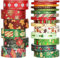 lyroiphic Weihnachten Washi Tape Set - 21 Rollen Dekoratives Klebeband mit Goldfolie Perfekt für Bullet Journal, Weihnachtskarte, Geschenkverpackungen