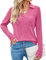 Gemulate Jumpers for Women Women's Long Sleeve Tops Long Womens Polo Neck Jumpers Long Sleeve Tops WinterJumpers for Women UK -Hot Pink, XL